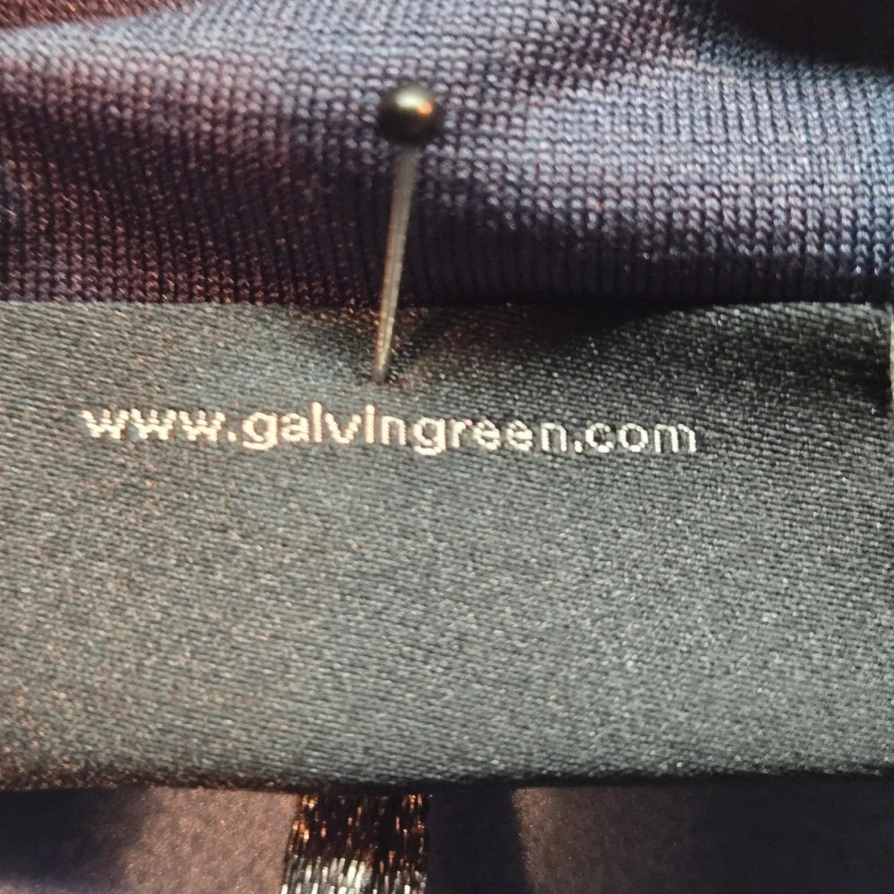 Galvin Green Mens Golf Vest Gray Navy Blue Full Zip Mock Neck Performance Size M